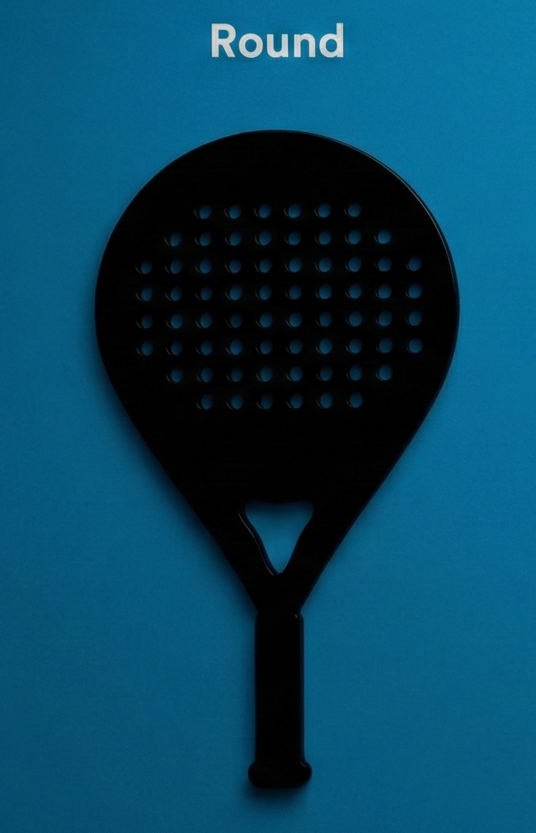 Round padel racket