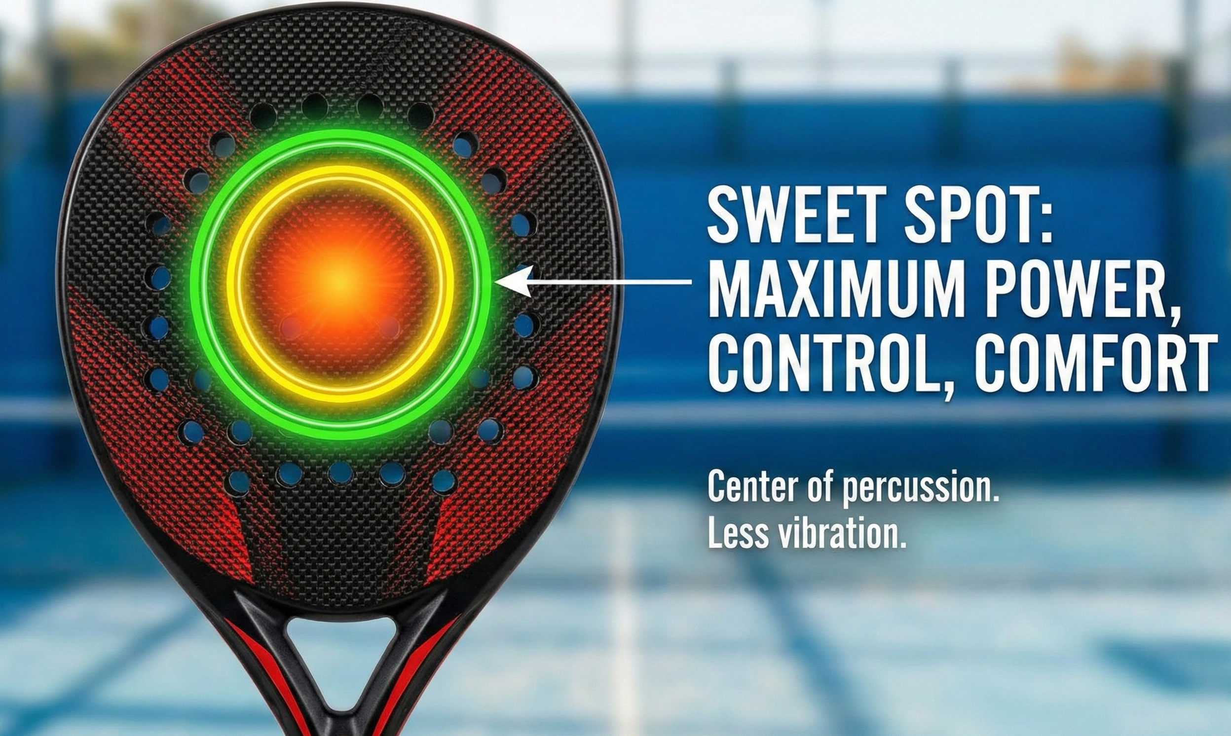 Padel racket sweet spot