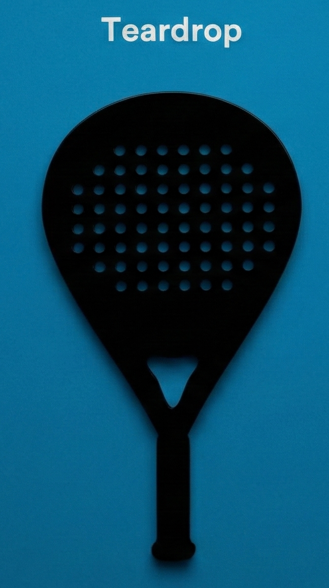 Teardrop padel racket